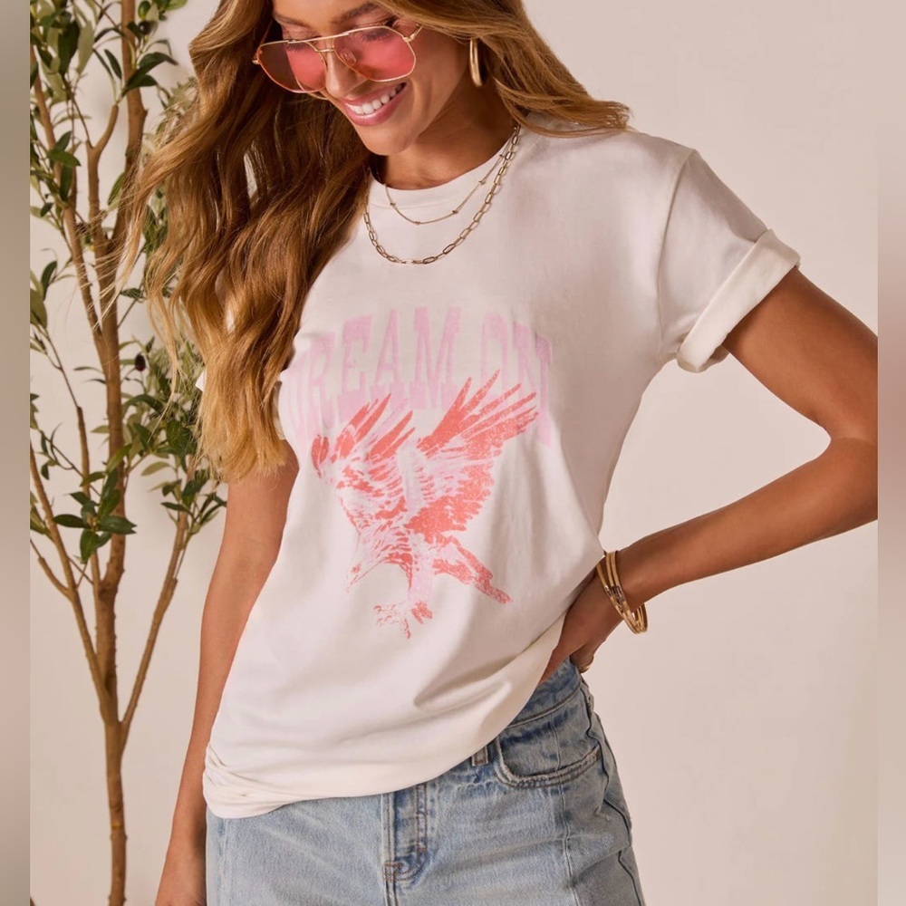 Women's White Graphic Tee - Picture 1 of 4
